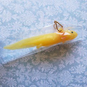 Yellow Axolotl Squishy Keychain